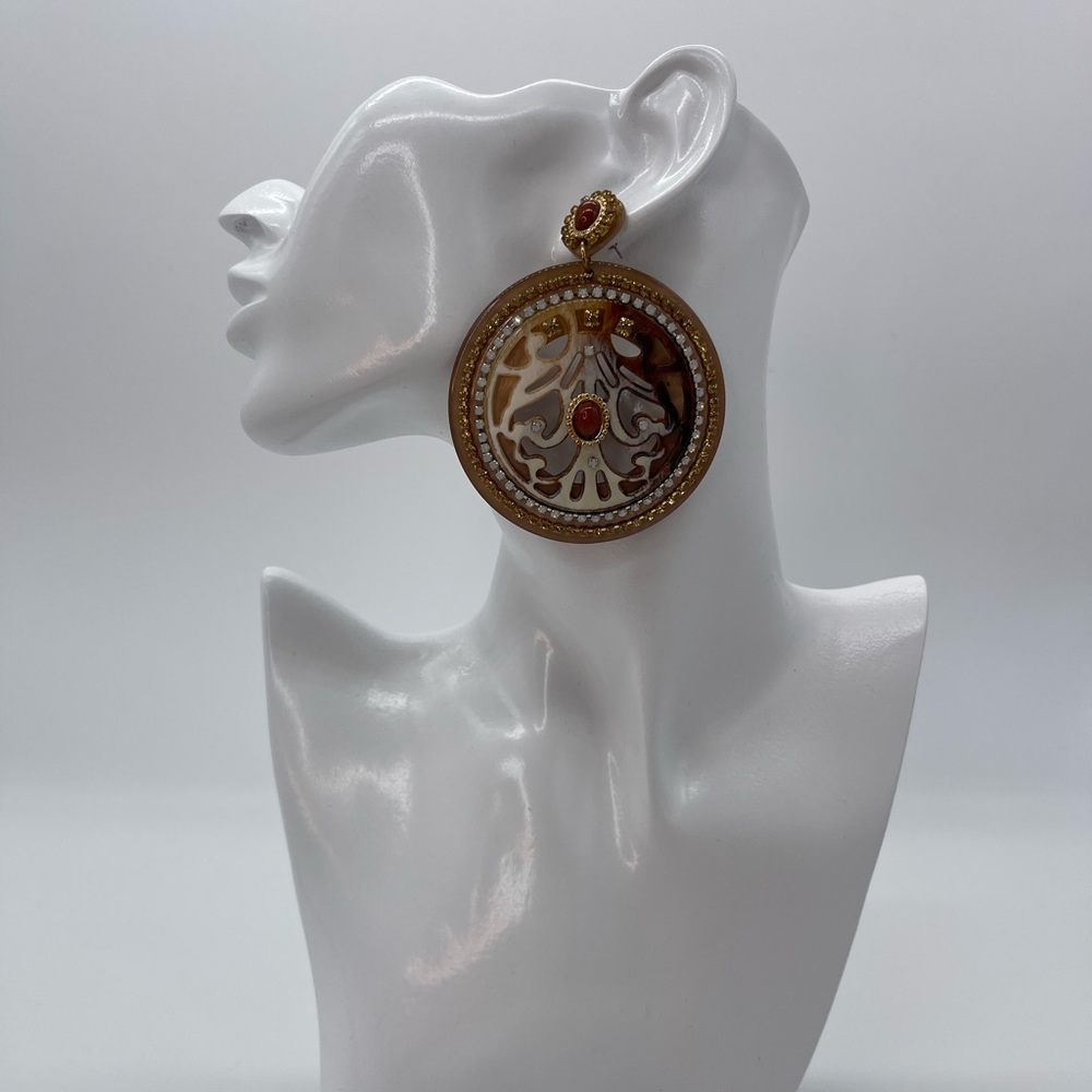 Trendy Stud With Dangle Circular Earring Rhinesto… - image 6